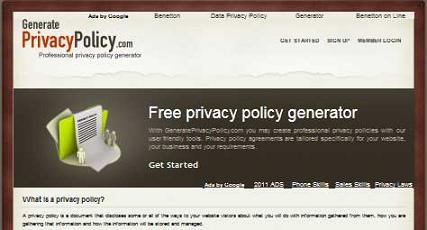 Preview Of “ Privacy Policy Generator “ Application