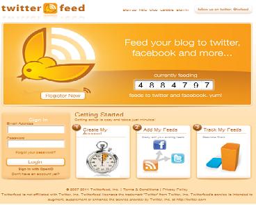 Preview of Twitterfeed tool